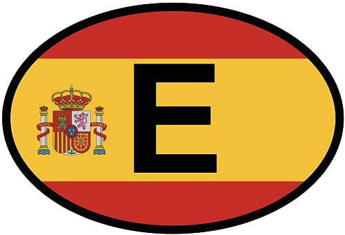 Mon Blason Sticker Logo Voiture Espagne Drapeau Ovale 10x6,8cm