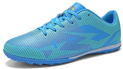 Hsnava Fußball Schuhe Sportschuhe Fussball Kinder Fussballschuhe Jungen Schnürsenkel Fußballschuhe Kickschuhe Blau TF 35EU