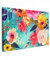 MuchoWow© Bild auf Leinwand Groß 120x80 cm XXL Schlafzimmer Bilder Wand Deko Wohnzimmer Modern Wanddeko Bilderwand Geschenk Kunstdruck - Blumen - Ölfarbe - Bunt - Natur