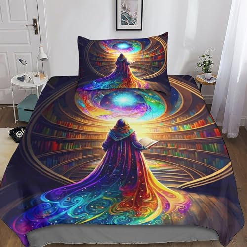 LOUSON Kinderbettwäsche 135x200 Regenbogengeist 2teilig 3D Kinderbettwäsche Kissenbezug Deko Schlafzimmer Mikrofaser Mädchen Mit Reißverschluss Weich Gemütlich