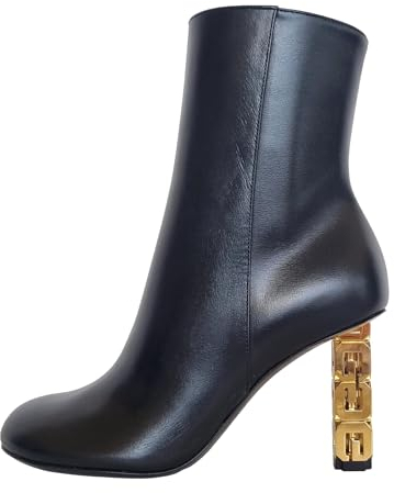 Givenchy scarpe stivaletto in pelle con tacco in metallo 4G BE6034E1GT nero (36)