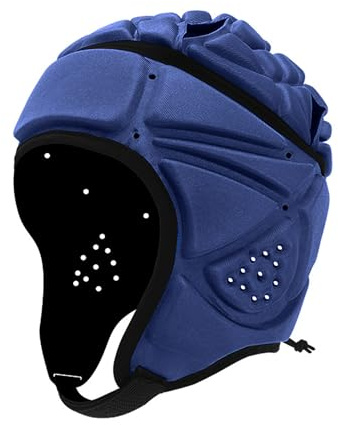 GOHASPW Rugby Helmet Youth Kids Flag Football Headgear Soft Shell Adult Head Protector (Navy)