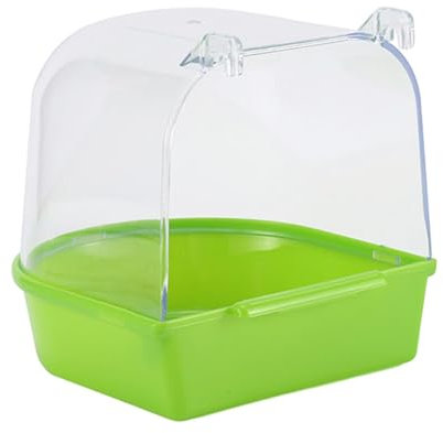 Colcolo Haustier-Vogel-Badebox, Käfig-Badewanne für Papageien, Wellensittich-Aufhängung, einfach zu installierende Sittiche, Kleiner Vogelkäfig, Grün