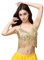 Damen Pailletten Top Quaste Perlen Top Neckholder BH Glitzer Damen Bauchtanz Oberteil Kostüm Rückenfrei Bandage Pailletten Oberteile mit Neckholder mit Quaste für Party Club Boho (Gold)