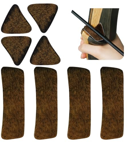 longbowmaker Pfeilauflage Bogenschießen Selbstklebend Kunstpelz Arrow Rest Pad 2 teilige Hand Bogenauflage für Recurve Bogen-4 Paar (Brau)