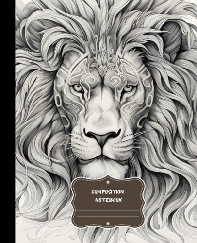 Lion Composition Notebook: Vintage Botanical Illustration Journal with 120 College Rule