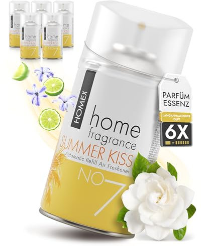 Roselive HOMEX Raumduft Nachfüller kompatibel mit Airwick, Glade etc. raumspray - Lufterfrischer Nachfüllflasche für Duftspender in Wohnung, WC, Bad - Raumdüfte gegen Geruch (6er-Pack, SUMMER KISS)