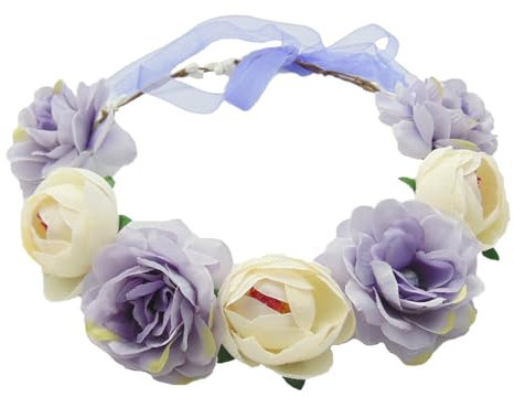 JGA Blumenkranz-Kopfschmuck - Haarkranz mit Blumen (Flieder)