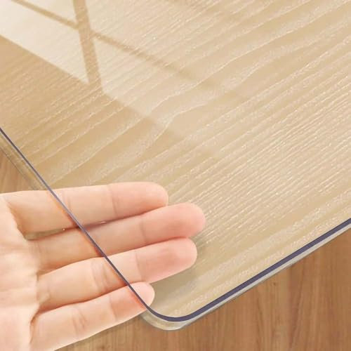 GYYFQH Tischfolie Nach Maß Transparent,Tischfolie Transparent 2mm/3mm,Tischdecke Transparent 200x100,Wasserdicht, Ölbeständig Und Verbrühungssicher Tischdecke(3mm,80×120cm)