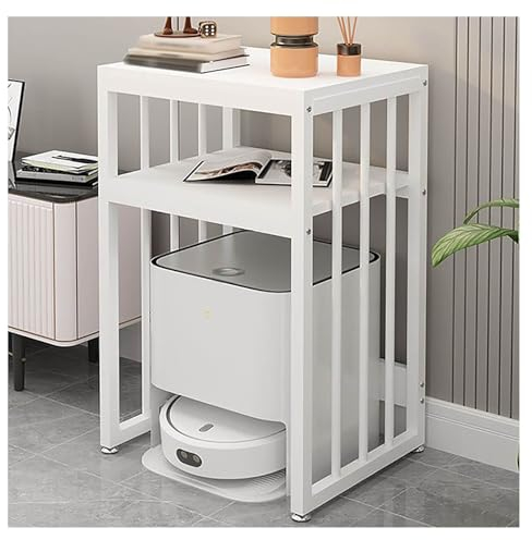 Armoire de rangement au-dessus de l'aspirateur robot, armoire de rangement for la maison, étagère à double couche for économiser de l'espace, étagère for distributeur d'eau for aquarium à côté du salo