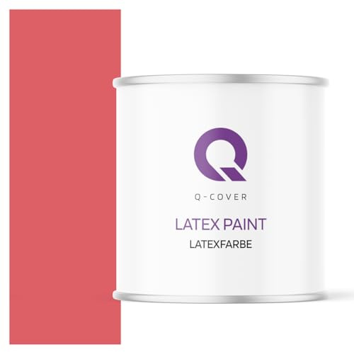 Q-COVER Latexfarbe 2L Rot – Matte Innenfarbe für Wand & Decke, Klasse 3, Hohe Deckkraft, Scheuerfest