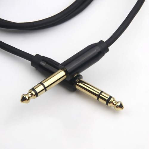 WrteEase 6.35mm to 6.35mm Balanced TRS Stereo Audio Cable, 1/4 Inch Male to Male Guitar Cable, Professional TRS Interconnect for Studio Monitors, Amplifiers, Keyboards, and DJ Equipment, 0.5M
