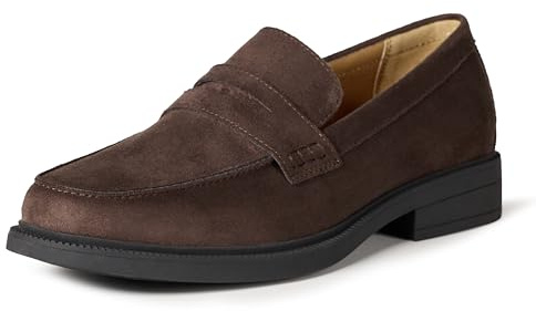 Amazon Essentials Mocasines de vestir Hombre, Marrón Efecto Ante, 43 EU