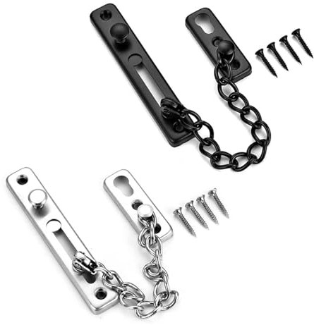 2 Sätze Türschlossketten, Türschlossketten Aus Edelstahl, Sicherheitstürschlossketten, Haushaltswerkzeuge, Geeignet Für Türen, Fenster, Schränke Usw.