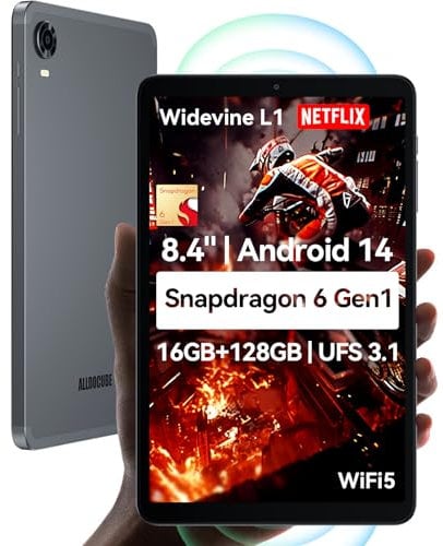Tableta Snapdragon 6 Gen1 de 8,4 ALLDOCUBE iPlay60 Mini Turbo, Android 14, video 4K 1920x1200 FHD, Widevine L1 parlantes duales giroscopio de 6 ejes, 16 GB+128 GB+1 TB TF UFS3.1, 5MP/13MP PD18W WIFI5