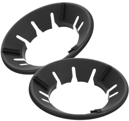 KITANDOVE 2 Pièces Pare-Brise Anneau De Wok à Induction Plaque De Cuisson Wok Support Wok De Camping Grilles De Four à Gaz Support De Casserole De Table De Cuisson Porte-Wok Black Émail