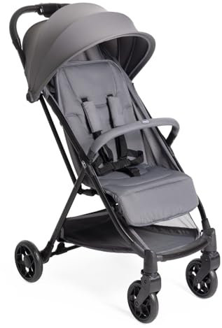 Chicco Urbino, Passeggino 0+ Mesi-22 Kg, Passeggino Leggero con Chiusura Smart e Compatta, Capotte Estensibile con Trattamenti UV50+ Antipioggia, Schienale Reclinabile, Regolabile, Poggiagambe, Grigio