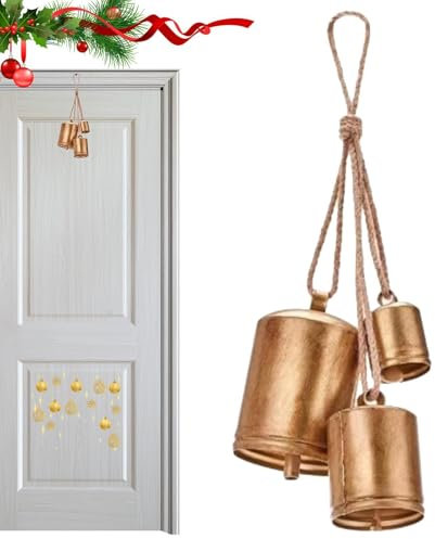Rustikale Glocken | Rustikale Weihnachtsglocken Weihnachtsschmuck - Weihnachtsornament, Rustikale goldene Glocken für Zuhause, Büro, Kinder, Familie