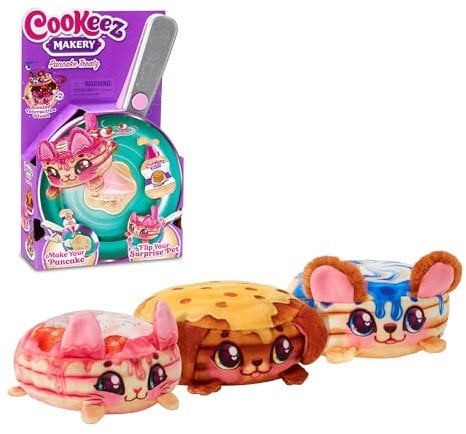Cookeez Makery - Sartén Mágica, Juguete Infantil Interactivo, Ingredientes para Crear tu Mascota de Peluche Tortita, Olor Dulce, +5 años, Modelo Aleatorio, Famosa (CKE02000)
