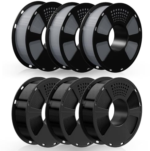 GEEETECH PETG Filament,Schwarz 3x1kg+Grau 3x1kg für 3d Drucker