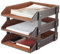 XNONE Leather Letter Tray,Stackable Desk Tray Organizer,Office Supplies Trays Holder for Document,Stationery,Magazines,Newspapers,Letters Perfect Office Organization for Desktop (Brown,3 Tier)