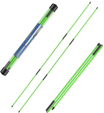 flintronic Bâtons d'Entraînement de Golf, 2PCS Bâtons d'Alignement de Golf en Fibre de Verre, Indicateur de Direction de Bâton Pliables à 3 Sections, avec Tube de Rangement, pour la Pratique