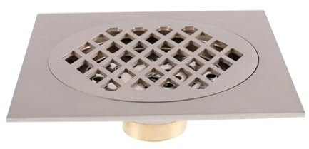 XIUsheUA Desagüe de Suelo Cuadrado de 15x15cm, desagüe de residuos de Suelo de baño y Ducha de latón para Baño, Balcón(Grey)