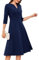 DRESSTELLS Wedding Guest Dresses for Women UK, Long Sleeve Summer Cocktail Formal Church Prom Vintage Tea Party Audrey Hepburn Midi Dress Navy L