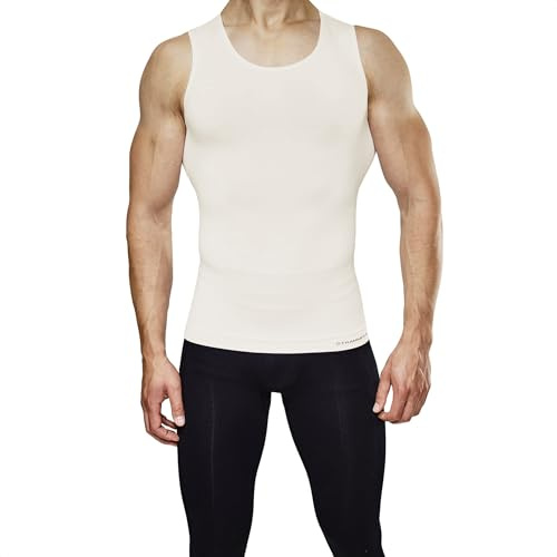 Strammer Max Compression Tank Top Shirt | Herren | Shapewear, unterstützt die Haltung (DE/NL/SE/PL, Alphanumerisch, XL, XXL, Regular, Regular, Bone White)