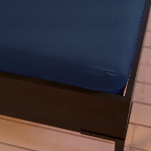 Kayori Saiko Spannbettlaken für Topper Navy 140-160x200-220 cm, Premium Jersey, Matratzenhöhe bis 12 cm