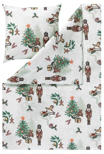ESTELLA Kuschelflanell Bettwäsche Nussknacker rot