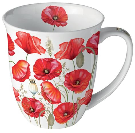 Ambiente Mug coquelicots en porcelaine fine 400 ml
