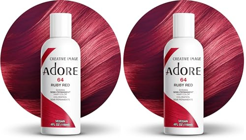 Adore Shining Semi Permanent Hair Colour, 64 Ruby Red (Pack of 2)
