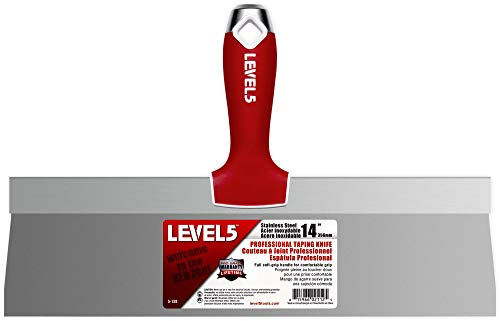14 Soft-Grip Stainless Steel Taping Knife - LEVEL5 | Pro-Grade | Metal Hammer End | 5-138