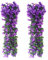 duisoad 2 Stück Hängenden Künstlich Veilchen,Künstliche Blumen Veilchen Girlande Kranz Simulation Silk Blume Rattan für Ihr Zuhause, Hochzeiten, Garten, zur Dekoration - violett