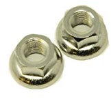 PAIR BIKE CYCLE MTB CHROME TRACK WHEEL NUTS WITH INTEGRATED WASHER 4 sizes PICK YOUR SIZE (5/16” 26 TPI)