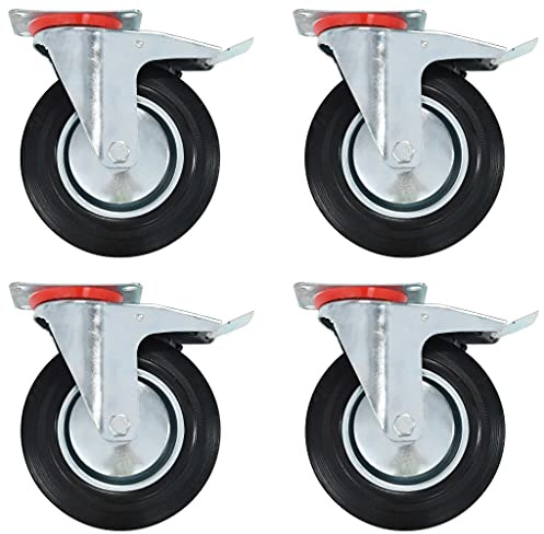 vidaXL Lenkrollen mit Doppelbremsen 4 Stk. 200 mm
