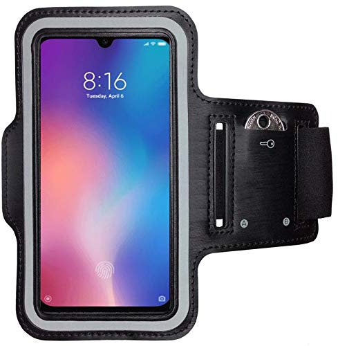 CoverKingz Porta cellulare da corsa per Xiaomi Mi 9 SE - Porta telefono corsa con tasca portach Mi 9 SE - Portacellulare per correre Fascia braccio smartphone Nera