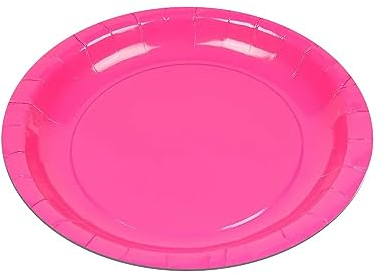 Générique Best Products - 10 Assiettes Carton Bio Rond 20CM Rose Fuchsia