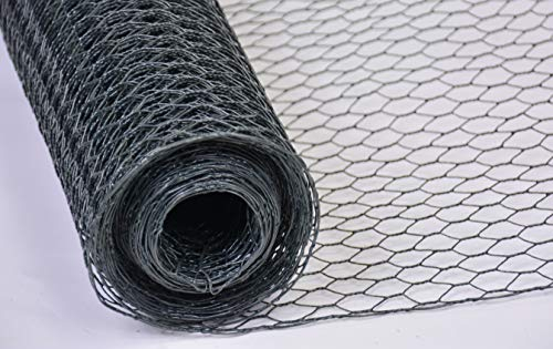 Zaun-Nagel Maschendrahtzaun Kaninchendraht anthrazit grau Hasendraht Sechseckgeflecht Hühnerzaun Maschenweite Höhe Länge wählbar (13 x 500 mm, 25 m) DD
