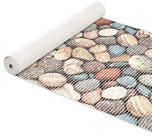 ANRO Weichschaummatte Badematte Bad Dusche WC Vorleger Teppich Antirutsch Badläufer Steine 1500x65cm (15m)