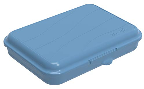 Rotho Fun Vesperdose 0.75l mit Klickverschluss, Kunststoff (PP) BPA-frei, blau, 0.75l (19.5 x 14.5 x 4.0 cm)