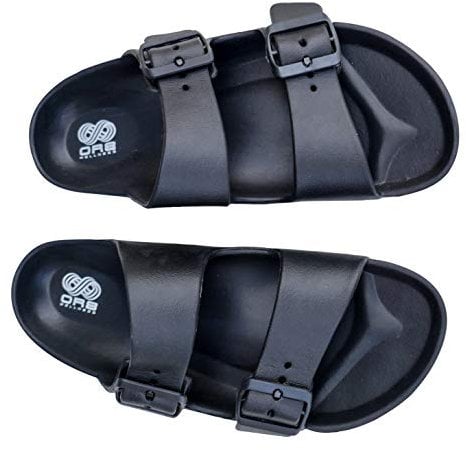 OR8 Wellness Plantar Fasciitis Orthotic Sandals with Arch Support, Heel Cup & Met Cushion. Stylish, Adjustable, Waterproof, Comfortable & Ultra-Lightweight (Black, Numeric_7)