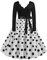 EFOFEI Damen 50er Cap Ärmel Swing Kleider Dot Einfarbig Rockabilly Kleid Vintage Retro Rockabilly Kleider Weiß L