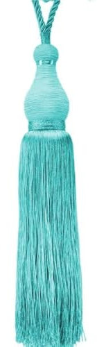 Mosel Avenue Art & Gobelin Studio Luxus XL Gardinenhalter mit Kordel 75 cm Quaste 33 cm Farbe Türkis Raffhalter Quaste Barock