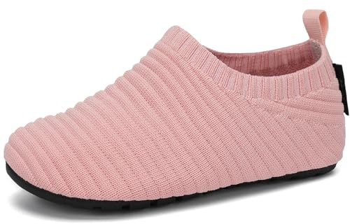 SAGUARO Kinder Hausschuhe Mädchen Jungen Pantoffeln Leicht Rutschfest Hüttenschuhe Weich Flexibel Slippers für Frühling Sommer, Korallenrosa 22/23 EU