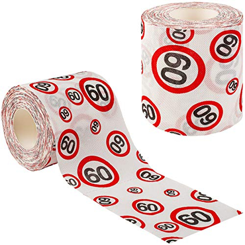 alles-meine.de GmbH Scherzartikel zum Geburtstag Artikel & Motivwahl 1 Rolle Toilettenpapier - 60. Geburtstag/sechzig Jahre - 25 m - Verkehrsschilder - WC Klopapier - LUS..