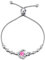 Agvana Damen Armband Herz, 925 Sterling Silber Geburtsstein Armbänder, Oktober Birthstone Erstellt Turmalin Rose Blume Herz Verstellbare Armband Edlen Schmuck Geschenk für Frauen Ehefrau Mama