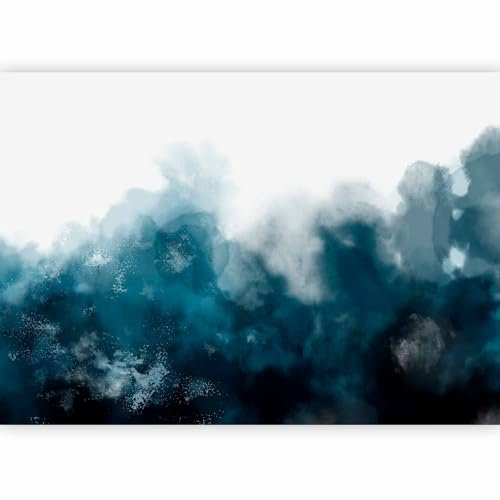 murando Photo Wallpaper Abstract 343x256 Centimetres Peel and Stick Self-Adhesive Foil Print Wall Mural Dark Blue White Illusion Like Painted n-A-1352-a-b