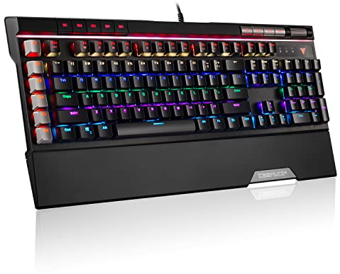 Teamwolf VOIDRAY EX Mechanical Gaming Keyboard with Cherry MX Silver Speed Switches Media Keys RGB Breath Changing Backlight Anti-Ghosting with 2 USB Ports